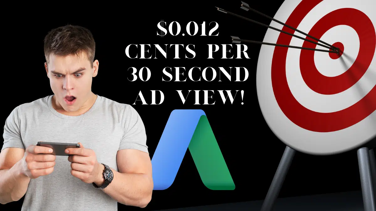 getting google video ads for $0.012 cents per 30 second ad view