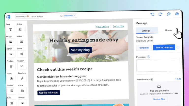 Keep your emails consistent and beautiful with Theme Settings